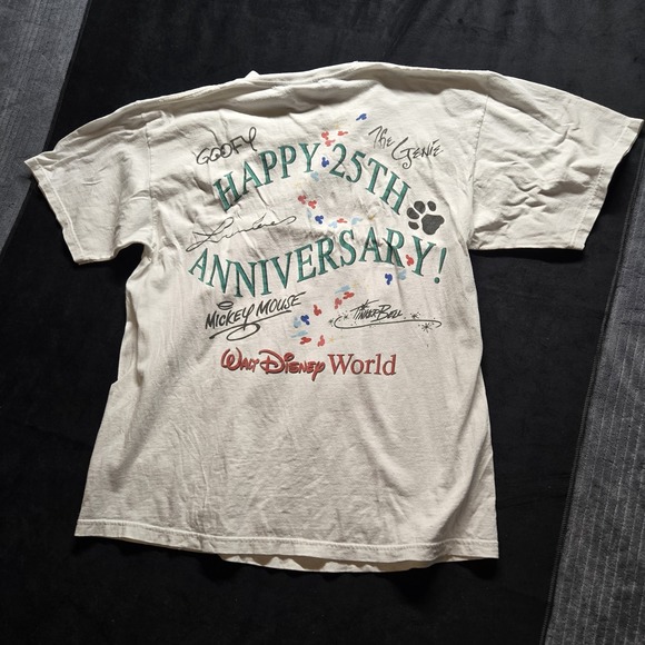 90s Disney World 25th Anniversary T-Shirt Mickey VTG XL Graphics Front & Back - Picture 13 of 14